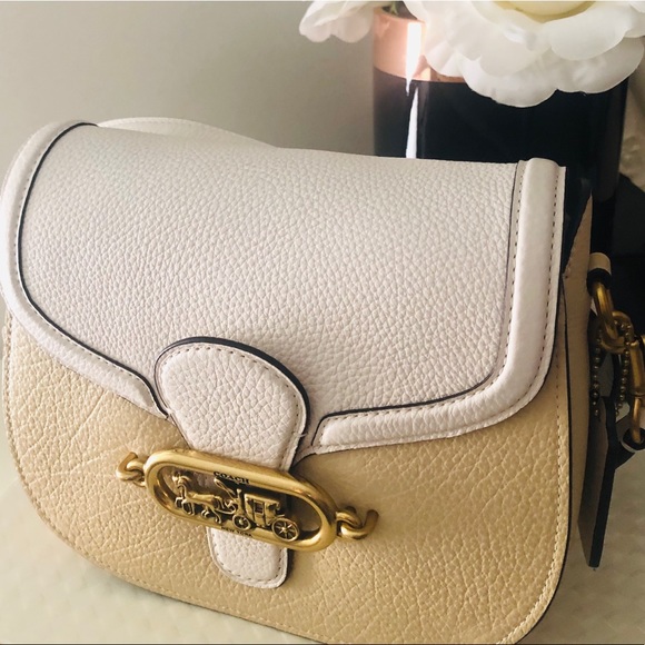 🎀 Coach Jade Leather Saddle Color block Bag - Picture 5 of 11